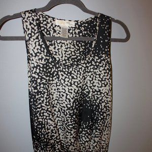 Silky Pebbled Cream/Black Tank | Cinched bottom